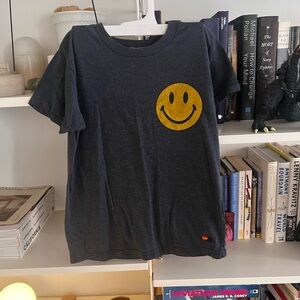 Aviator Nation Charcoal Gray Smiley Face T-Shirt